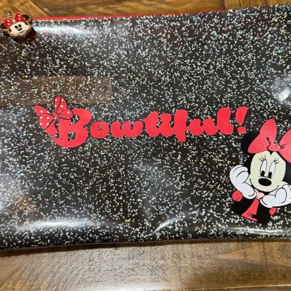 Disney Minnie Mouse Cosmetic / Travel Pouch – Glitter Bowtiful